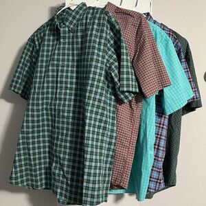L.L. Bean ⭐️Bundle of 5⭐️ Short Sleeve Plaid Button Down Shirts Men's Size XL